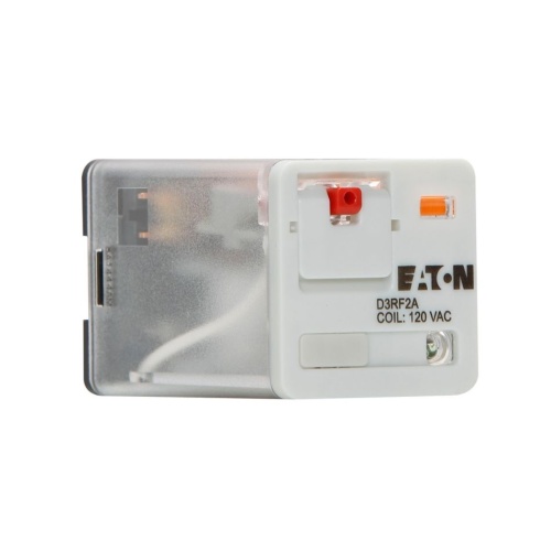 Eaton D3RF2R1 Plug In Unit-Ice Cube Relay - 2PDT, 12 Volt Coil, 10 Amp