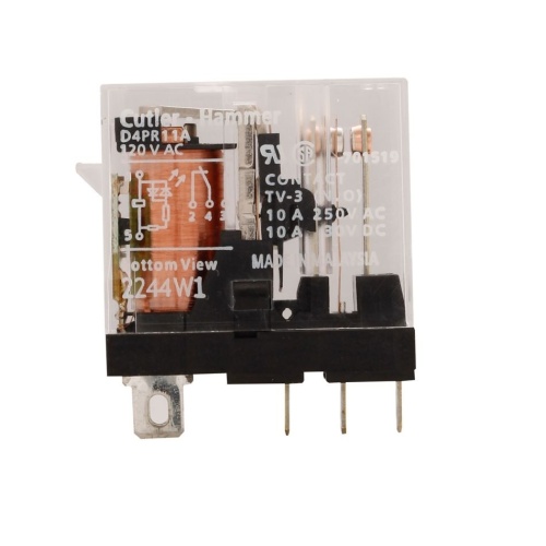 Eaton D4PR21A1 Plug-In-Electromagnetic - 2PDT, 110 Volt Coil, 5 Amp