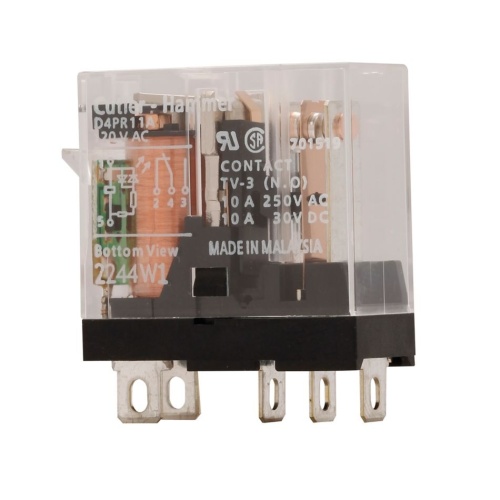 Eaton D4PR21A1 Plug-In-Electromagnetic - 2PDT, 110 Volt Coil, 5 Amp