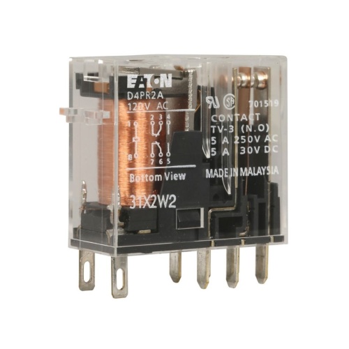 Eaton D4PR2T1 Plug-In-Electromagnetic - 2PDT, 24 Volt Coil, 5 Amp