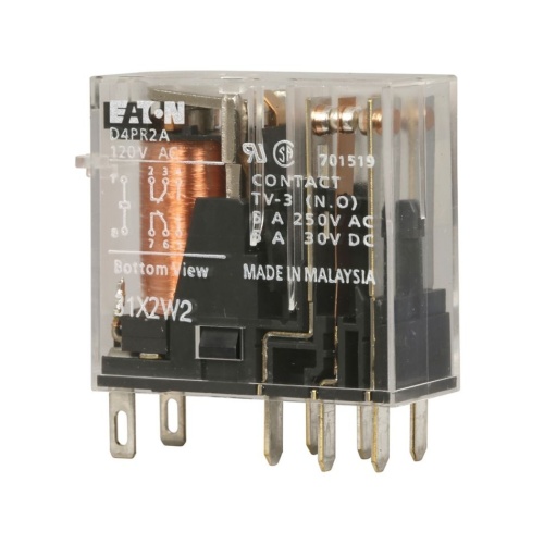 Eaton D4PR2T1 Plug-In-Electromagnetic - 2PDT, 24 Volt Coil, 5 Amp