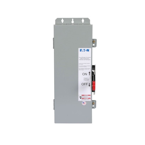 Eaton DG224NRK-00EM General Duty Safety Switch - 200 Amp, NEMA 3R, Two Pole, Painted Galvanized Steel, 240 VAC, Three Wire