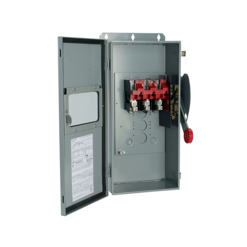 Eaton DH263UWK316 Heavy Duty Safety Switch - 100 Amp, NEMA 4X, Two Pole, 316 Stainless Steel, 600 VAC, Three Wire