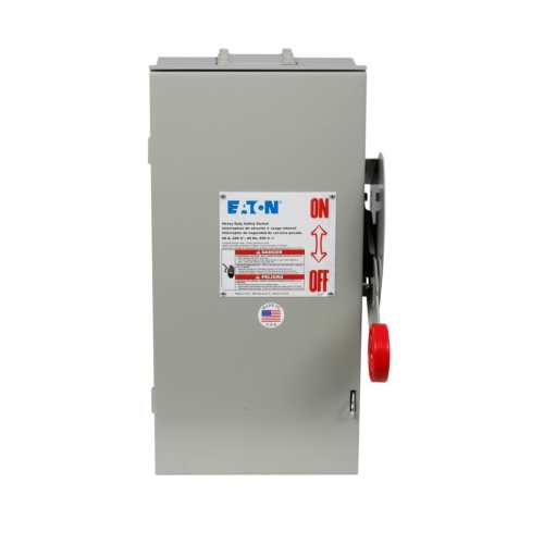 Eaton DH364URKV-00LL Single Throw Safety Switch - 200 Amp, NEMA 3R, Three Pole, Painted Galvanized Steel, 600 VAC, Three Wire
