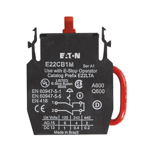 Eaton E22CB1 Contact Block, E22 Series, 22.5 mm