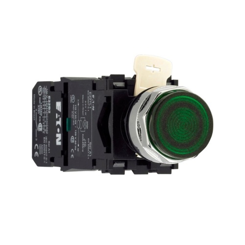 Eaton E22TB3 Pushbutton, E22 Series, 22.5 mm, Green