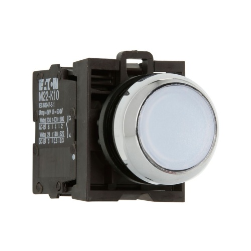 Eaton M22M-DRL-W-K10-230W Modular Pushbutton, M22 Series, 22.5 mm