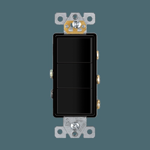 Enerlites 62834-BK Dual Rocker Switches, Single Pole