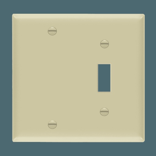 Enerlites 881121M-W Combination Two-Gang Wall Plate Toggle and Duplex Receptacle, Mid-Size