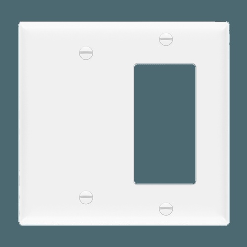 Enerlites 881131-I Combination Two-Gang Wall Plate Toggle and Decorator/GFCI