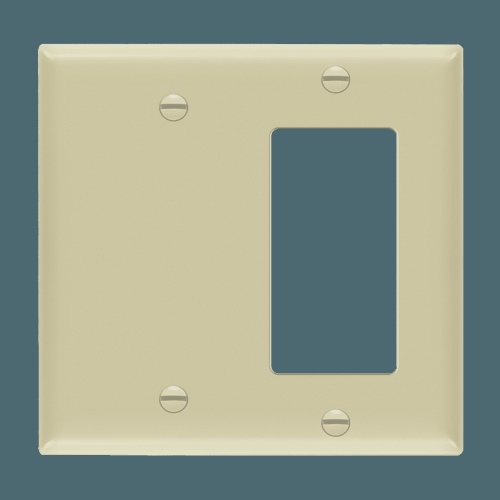 Enerlites 881131M-W Combination Two-Gang Wall Plate Toggle and Decorator/GFCI, Mid-Size