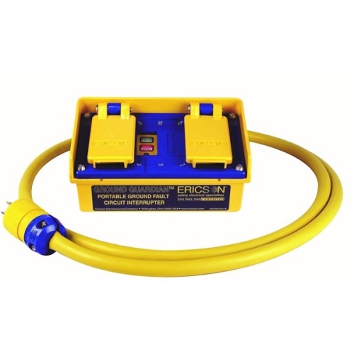 Ericson 1061 Industrial Grade -Mult Outlet GFCI - 15 Amp, 1800 Watts, 6 ft Cable, NEMA 3R