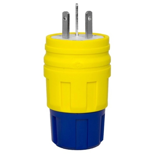 Ericson 1507-PW6P Extreme Grade, Watertight Plug - Yellow, IP69K, 15 Amp, 10 Amp, 125 Volt, 250 Volt