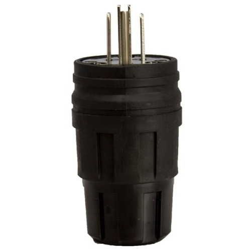 Ericson 1510-PW6P-BLK Extreme Grade, Watertight Plug - Black, IP69K, 15 Amp, 125 Volt