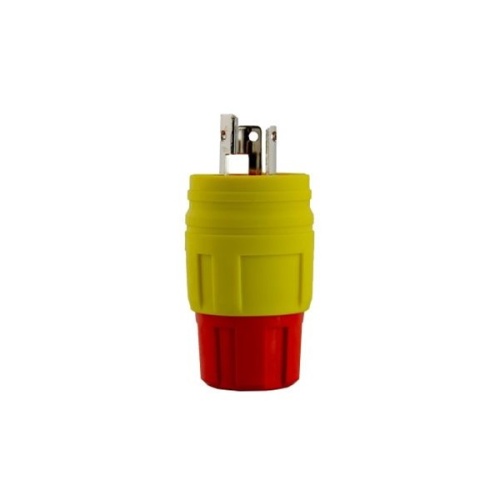 Ericson 1522-PW6P-AM Antimicrobial, Watertight Plug - Yellow, IP69K, 15 Amp, 277 Volt