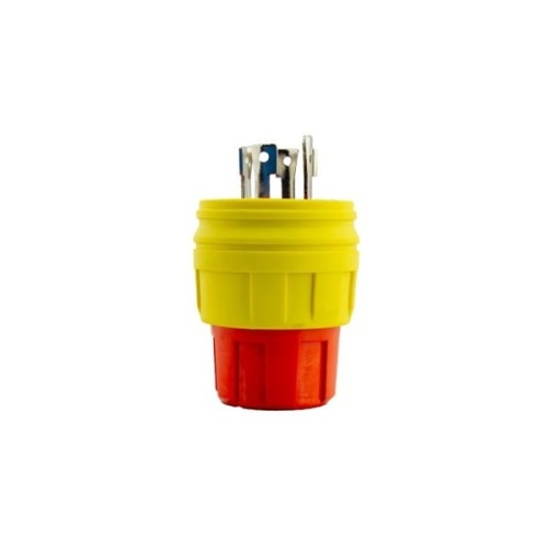 Ericson 2528-PW6P-AM Antimicrobial, Watertight Plug - Yellow, IP69K, 30 Amp, 120 Volt, 208 Volt