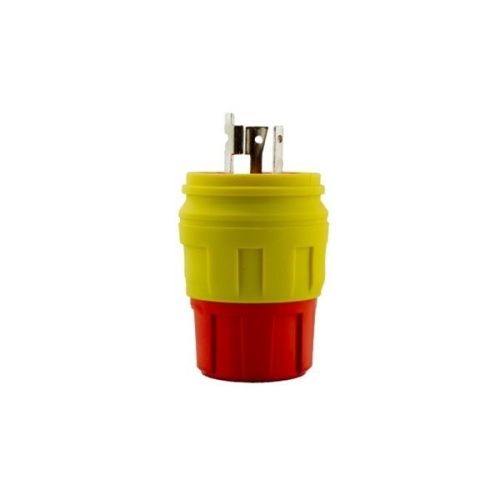 Ericson 2530-PW6P-AM Antimicrobial, Watertight Plug - Yellow, IP69K, 30 Amp, 120 Volt, 208 Volt