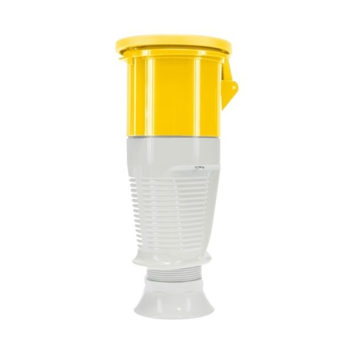 Ericson 320C4S IEC - Splash Proof Connector - Yellow/Gray, IP44, 20 Amp, 125 Volt