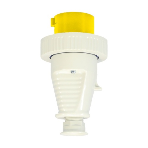 Ericson 330P4W IEC - Watertight Plug - Yellow/Gray, IP67, 30 Amp, 125 Volt