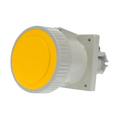 Ericson 330R4W IEC - Watertight Receptacle - Yellow/Gray, IP67, 30 Amp, 125 Volt