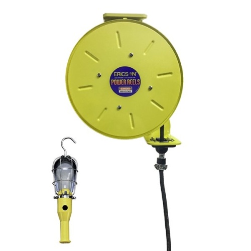 Ericson 4143-40-HS Pow-R-Reel Industrial Grade Cable Reel - 40 ft, 14 AWG, 15 Amp, 125 Volt, Yellow