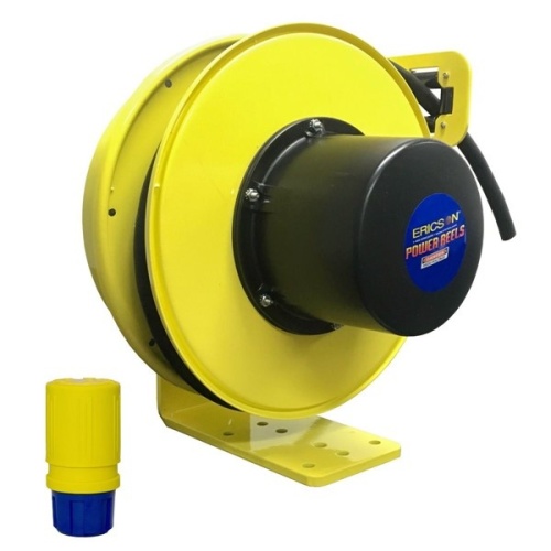 Ericson 5123-50-1612CG Pow-R-Reel Industrial Grade Cable Reel - 50 ft, 12 AWG, 20 Amp, 125 Volt, Yellow