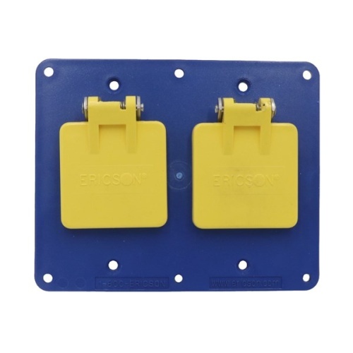 Ericson 8206FS Coverplate, Double Gang - Blue