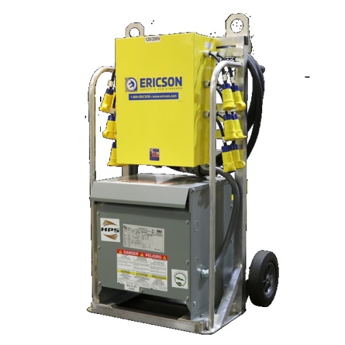 Ericson EJR24330PM31201 Portable Transformer 2 Wheel Cart - Three Phase, 480V Input-120/208V Output, NEMA 3R, Aluminum