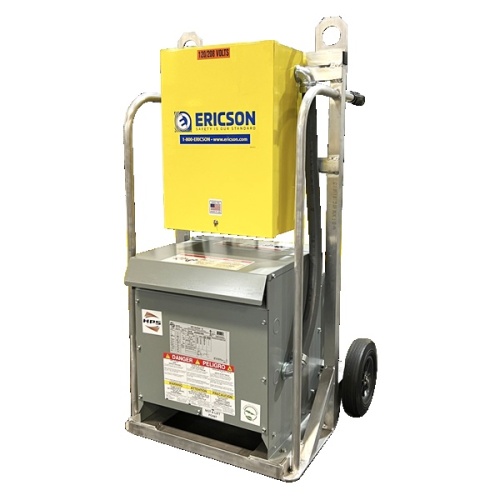 Ericson EJR6315CM31200 Portable Transformer 2 Wheel Cart - Three Phase, 600V Input-120V Output, NEMA 3R, Aluminum