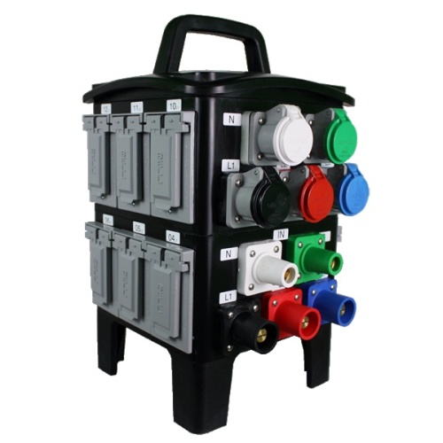 Ericson NM3-CAM2DL3120-A Compact Distribution Unit - Three Phase, 120/208V Input-120V Output, NEMA 3R, Black