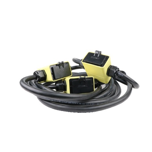 Ericson QBS12530-3-GFCI-F QBS Power Stringer - 30 ft, 12/5 AWG, 20 Amp, Black/Yellow
