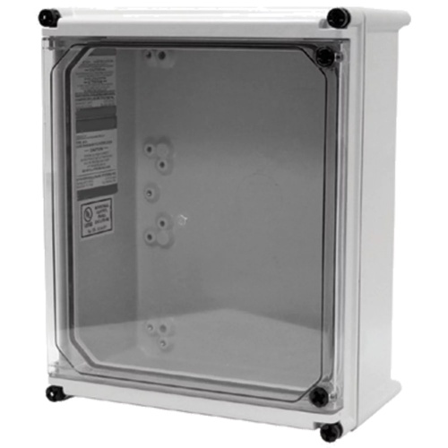 nVent Hoffman A41-1212CTHPL2 APO Flat Transparent Screw Cover Enclosure Type 4X, 11.89x11.89x6.93, Lt Gray, Fiberglass, CTHPL