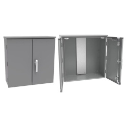 Hoffman A484814CTAUE CT Cabinet Double-Door with Steel Foot-Mount Panel Type 3R - 48" x 48" x 14" (HxWxD), Mild Steel