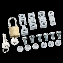 Hoffman MB-PLKIT MultiBox Padlocking Hinge Kit, Smooth Gloss Plastic, Light Gray