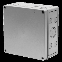 Hoffman MB040402PSK Polystyrene Enclosure. MultiBox Opaque Screw Cover with Knockouts Type 4X, 3.70x3.70x2.24, Lt Gray, Polystyrene, PSK