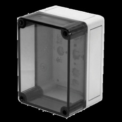 Hoffman MB070435PSCT Polystyrene Enclosure. MultiBox Transparent Screw Cover Type 4X, 7.08x4.33x3.54, Lt Gray, Polystyrene, PSCT