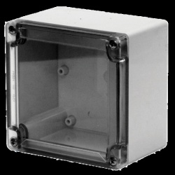 Hoffman MBG050302ABSCT ABS Enclosures. MultiBoxG Transparent Screw Cover Type 4X, 4.80x3.23x2.17, Lt Gray, ABS, ABSCT