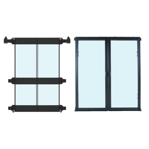 nVent Hoffman UACSD6B ProLine Containment System Express Sealed Doors, 88.00x46.00x12.50, Black, Steel