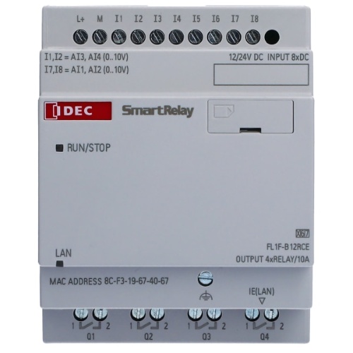 IDEC FL1F-B12RCC FL1F Smartrelay, 100 VAC/DC, 240 VAC/DC