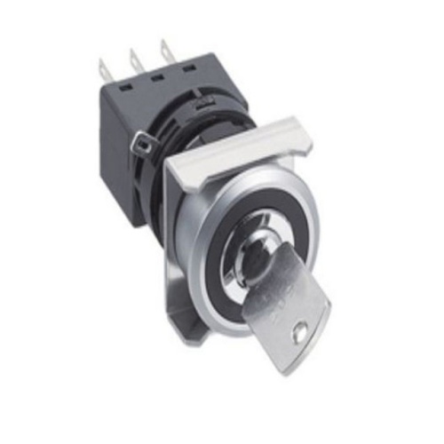 IDEC LW6J-3C64MSSD Illuminated Selector - Key, Plastic Round Bezel, 3 Positions
