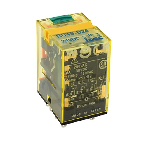 IDEC RU4S-C-D24 RU Universal Relay 4PDT, 24 VDC, 6 Amp