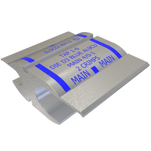 Ilsco AH-2 Compression Taps - Aluminum, 4/0-1 AWG, Stranded, 35 kV, Silver