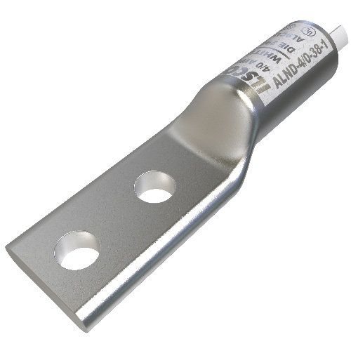 Ilsco ALND-4/0-38-1 Compression Lug - Aluminum, 4/0 AWG, Stranded, 35 kV, 3/8", Silver