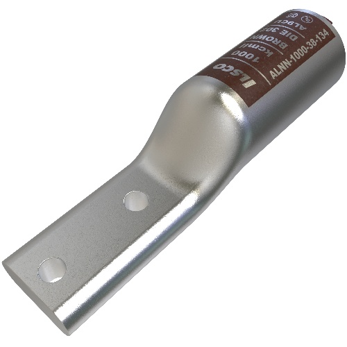 Ilsco ALNN-1000-38-134 Compression Lug - Aluminum, 1000 MCM, Stranded, 35 kV, 3/8", Silver