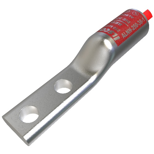 Ilsco ALNN-250-38-1 Compression Lug - Aluminum, 250 MCM, Stranded, 35 kV, 3/8", Silver