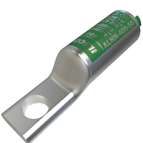 Ilsco ALNN-400-58 Compression Lug - Aluminum, 400 MCM, Stranded, 35 kV, 5/8", Silver