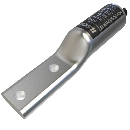 Ilsco ALNN-600-38-134 Compression Lug - Aluminum, 600 MCM, Stranded, 35 kV, 3/8", Silver