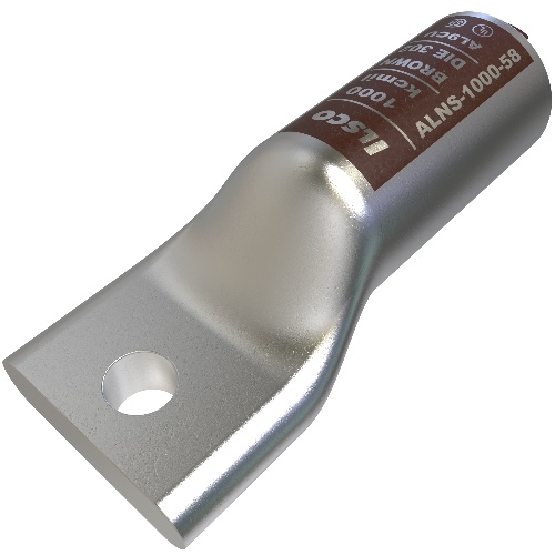 Ilsco ALNS-1000-58 Compression Lug - Aluminum, 1000 MCM, Stranded, 35 kV, 5/8", Silver