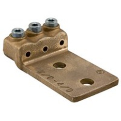 Ilsco CL-1-4/0 Mechanical Lug - Cast Bronze, 4/0-2/0 AWG, Stranded, 35 kV, 3/8", Bronze