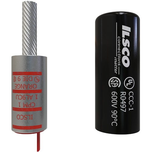 Ilsco CPM-1 Pigtail Adaptor - Copper, 1 AWG, Stranded, 600 V, Silver